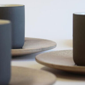 Κούπες Espresso Κεραμικές Χειροποίητες Σκούρο γκρί - 2τεμ