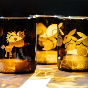 Ποτήρια Με Ζωάκια Από Ανακυκλωμένο Γυαλί - 6τεμ - Zero Waste προϊόντα