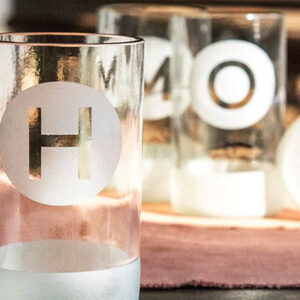 Ποτήρια Ψηλά Γυάλινα Διάφανα Νερού 'H-O-M-E' – 4τεμ | Pandia Shop