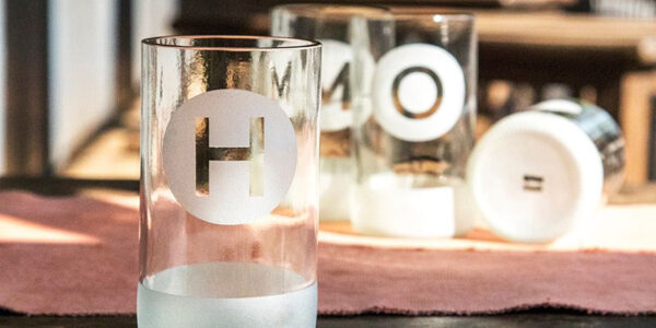 Ποτήρια Ψηλά Γυάλινα Διάφανα Νερού 'H-O-M-E' – 4τεμ | Pandia Shop