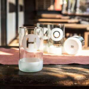 Ποτήρια Ψηλά Γυάλινα Διάφανα Νερού 'H-O-M-E' – 4τεμ | Pandia Shop