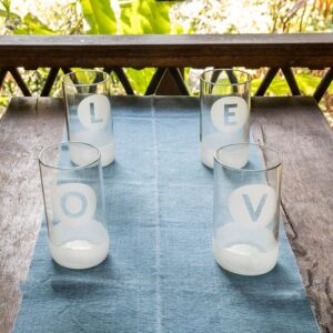 Ποτήρια Ψηλά Γυάλινα Διάφανα 'L-O-V-E' – 4τεμ | Pandia Shop