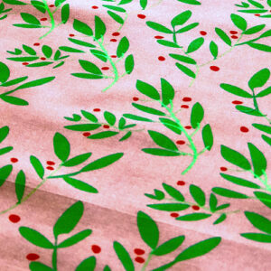 Alternative view of Ύφασμα περιτυλίγματος δώρων Furoshiki με σχέδιο 'Κλαδιά γκι' | Medium