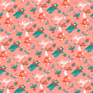 Ύφασμα περιτυλίγματος δώρων Furoshiki με σχέδιο Ζώα του Δάσους Large