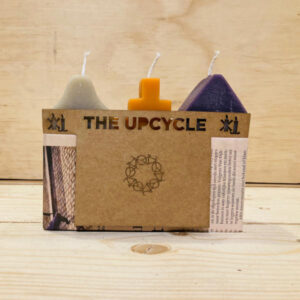 Κερί Ρουστίκ Upcycle 3τμχ πολύχρωμο ορθογώνιο zero waste χειροποίητο