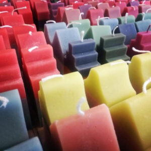 Κερί Ρουστίκ Upcycle 3τμχ πολύχρωμο ορθογώνιο zero waste χειροποίητο