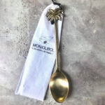 Μπρούτζινο Κουτάλι Παγωτού Και Δημητριακών Vintage Με Κοκοφοίνικα