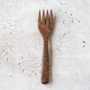 Wooden Fork Made of Natural Ebony Wood