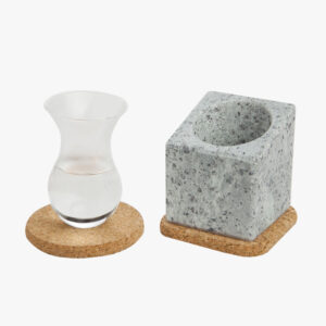 Liqueur Glass With Stone Cooler And Cork Base White Spirits | Pandia Shop