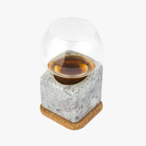 Whiskey Glass With Stone Cooler And Cork Stand Brown Spirits Cooler | Pandia Shop