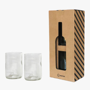 Clear Glasses Made From Recycled Wine Bottles – 2 pcs