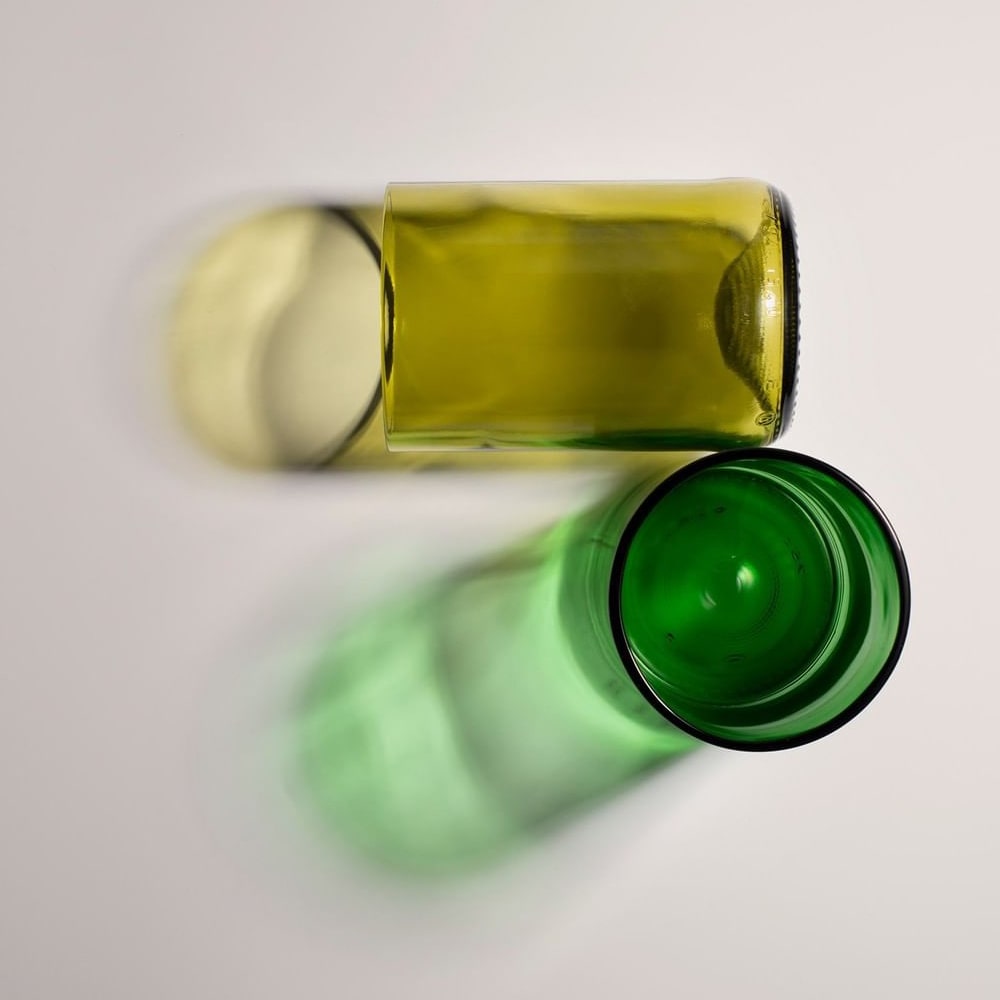 Ποτήρια Κεχριμπάρι Από Ανακυκλωμένα Μπουκάλια Κρασιού – 2τεμ - Zero Waste προϊόντα