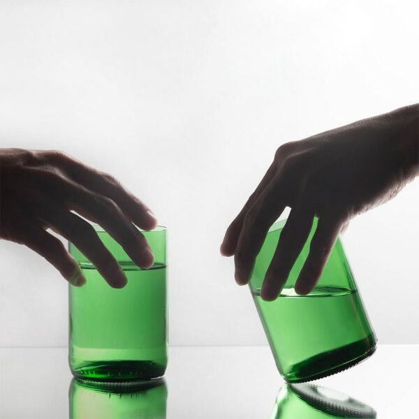 Ποτήρια Πράσινα Από Ανακυκλωμένα Μπουκάλια Κρασιού – 2τεμ - Zero Waste προϊόντα