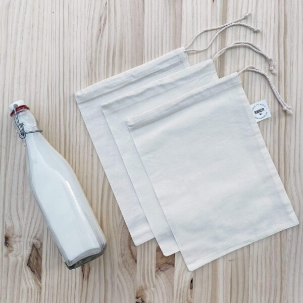 Cotton Bag For The Preparation Of Plant-Based Milk - Organic Cotton Nut Milk Bag 20x27cm | Pandia Shop