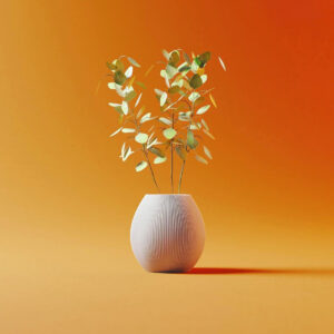 Διακοσμητικό Βάζο 3D Printed Rund Λευκό Χρώμα