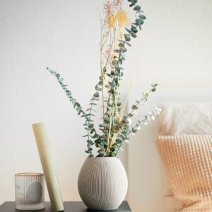Διακοσμητικό Βάζο 3D Printed Rund Λευκό Χρώμα - Zero Waste προϊόντα