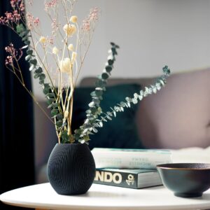 Διακοσμητικό Βάζο 3D Printed Rund Μαύρο Χρώμα - Zero Waste προϊόντα