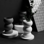 Διακοσμητικό Βάζο 3D Printed Welle σε ασημί γκρι χρώμα - Διακοσμητικά βάζα μοντέρνα διακοσμητικά - zero waste προϊόντα