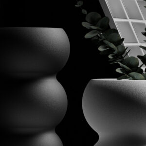 Διακοσμητικό Βάζο 3D Printed Welle σε ασημί γκρι χρώμα - Διακοσμητικά βάζα μοντέρνα διακοσμητικά - zero waste προϊόντα