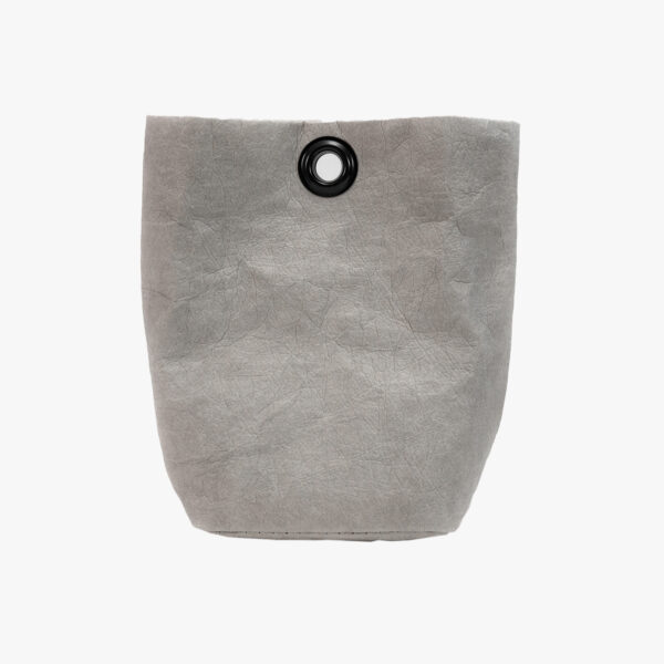 Collapsible cup pouch - foldable cup - Gray color - Eco leather