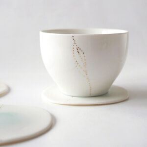 Φλιτζάνι Χειροποίητο Από Πορσελάνη 'Siren' Με Σουβέρ - Zero Waste προϊόντα | Pandia Shop