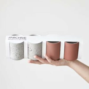 Κούπες Κεραμικές Χειροποίητες Τερακότα Μπεζ με πιτσιλιές 4τεμ - zero waste προϊόντα