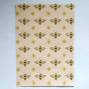 Χαρτί περιτυλίγματος δώρων με σχέδιο 'Μέλισσες' Βιοδιασπώμενο A3 - zero waste προϊόντα