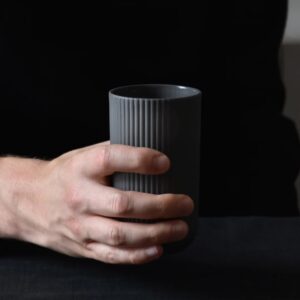 Κούπα Καφέ Κεραμική Χειροποίητη Με Ανάγλυφη Υφή | Ανθρακί 220ml